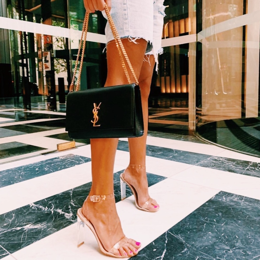 MSRP$2,600 YSL Saint Laurent Kate Grain de Poudre Shoulder/Crossbody
